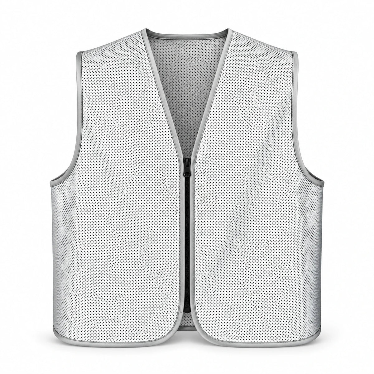 Reflective Vest for You, light grey with full-length zipper