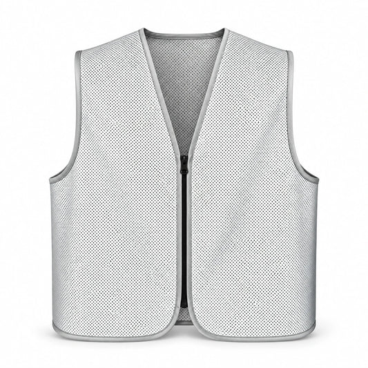 Reflective Vest for You, light grey with full-length zipper